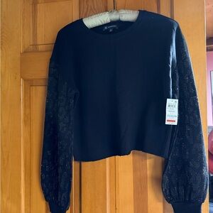 INC sweatshirt, glittered sleeves size medium new with tags